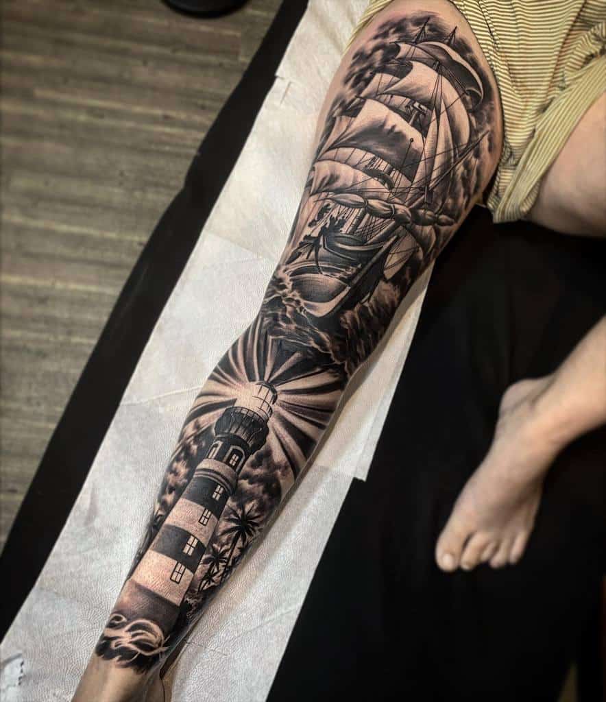 leg sleeve tattoos for men 0010