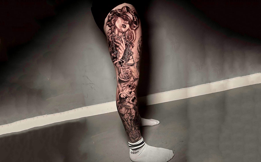 leg sleeve tattoos for men 0026