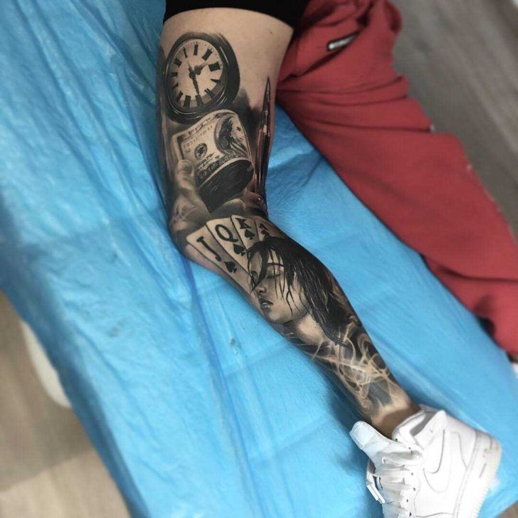 leg sleeve tattoos for men 0039