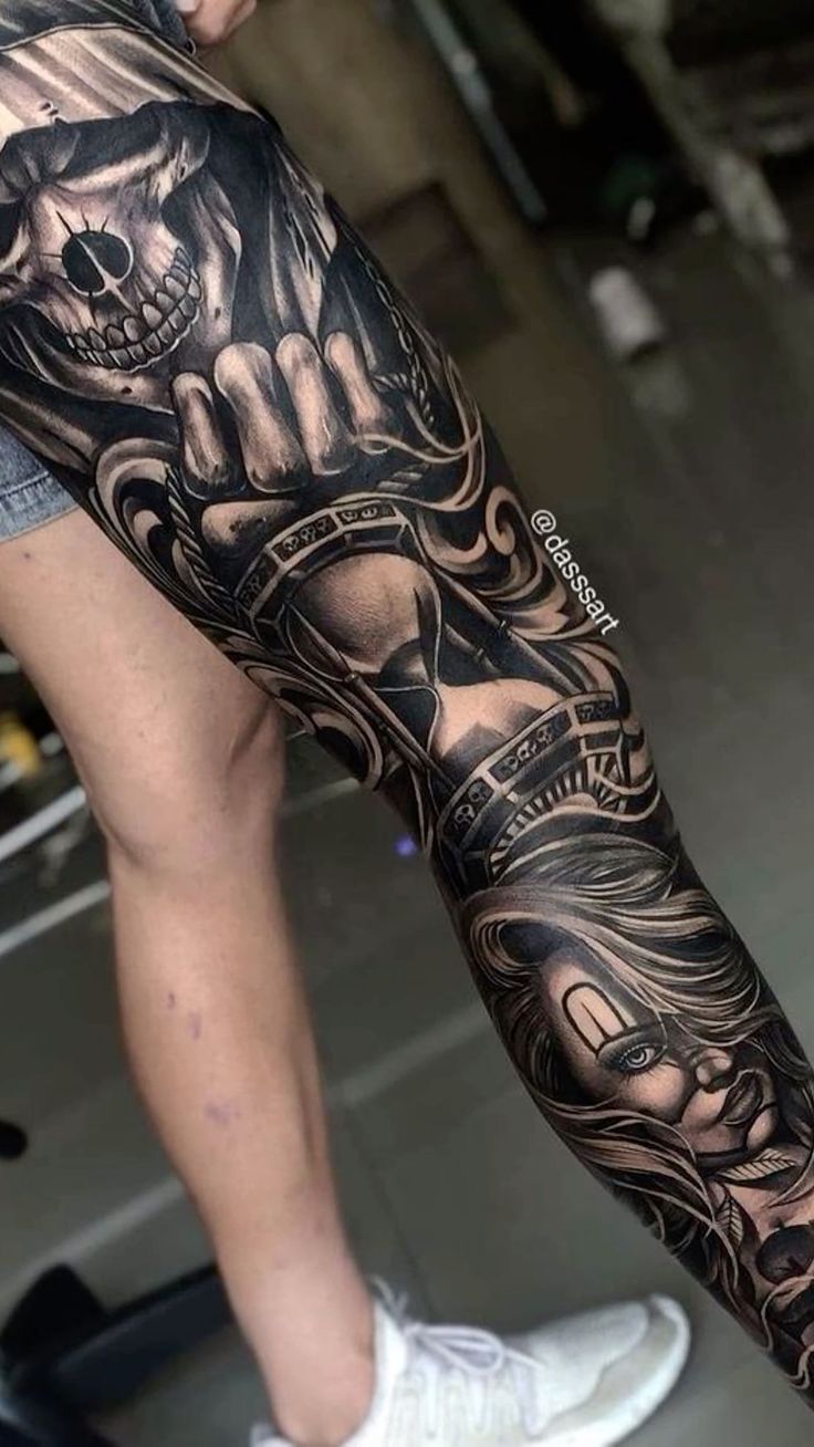 leg sleeve tattoos for men 0078