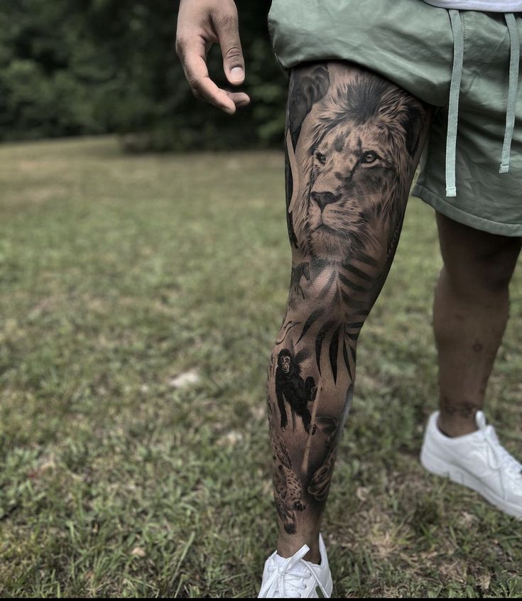 leg sleeve tattoos for men 0094