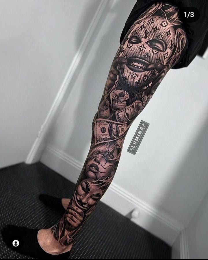 leg sleeve tattoos for men 0097