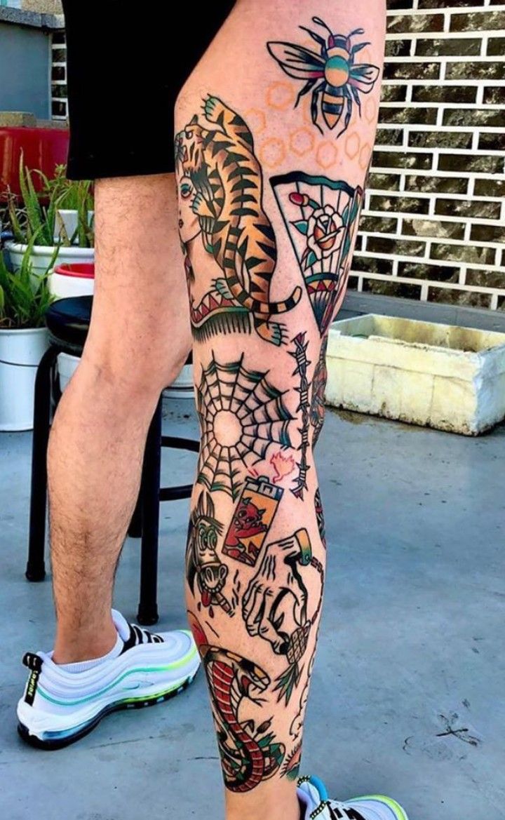 leg sleeve tattoos for men 0099