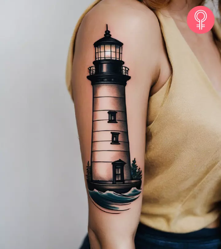 lighthouse sleeve tattoos for men