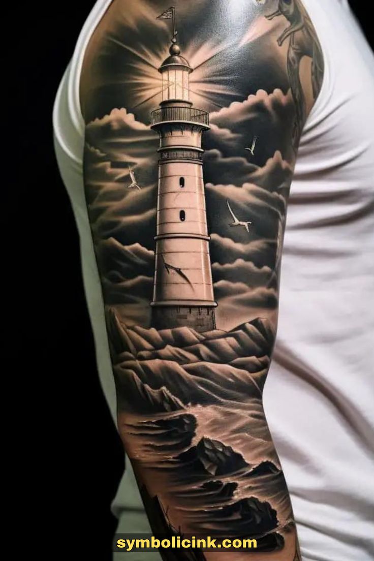 lighthouse tattoos for men ideas