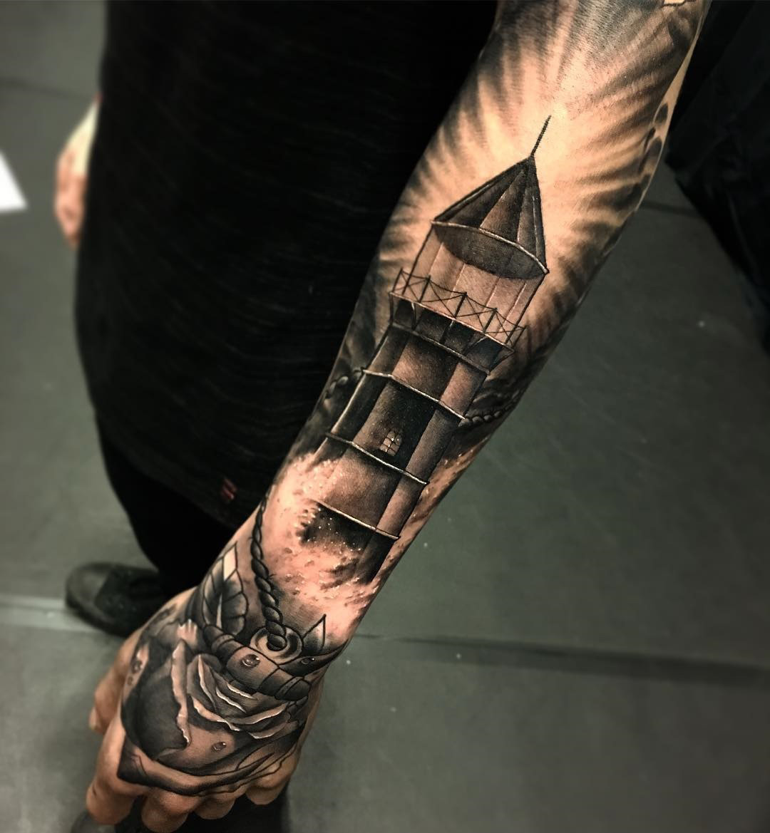 lighthouse tattoos for men symbolism.