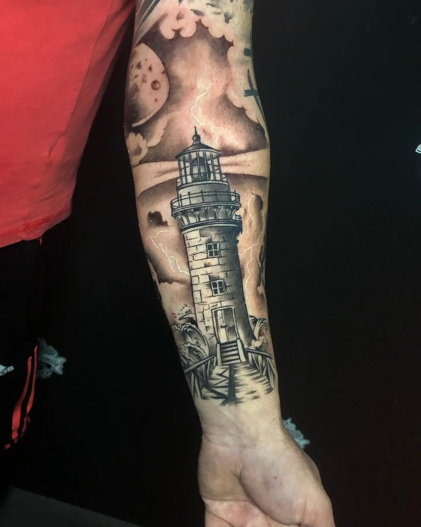 lighthouse tattoos for men with quotes