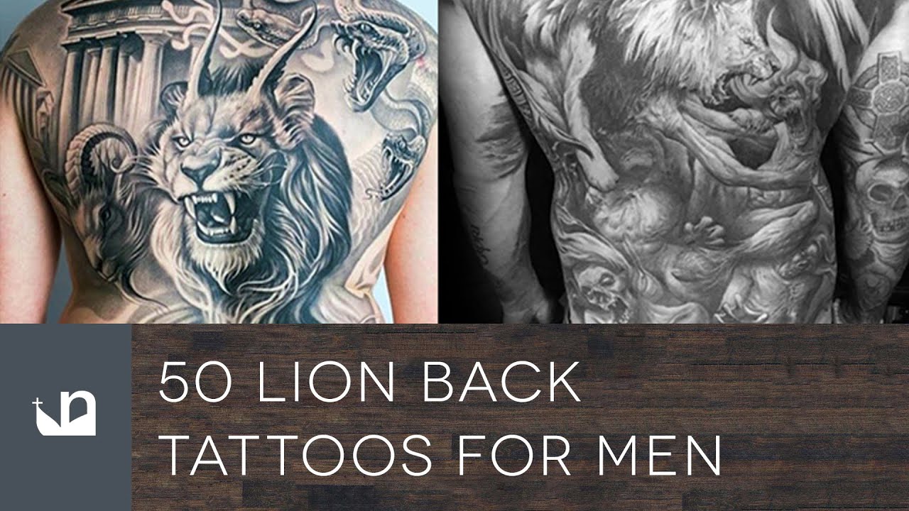 lion back tattoo ideas for men