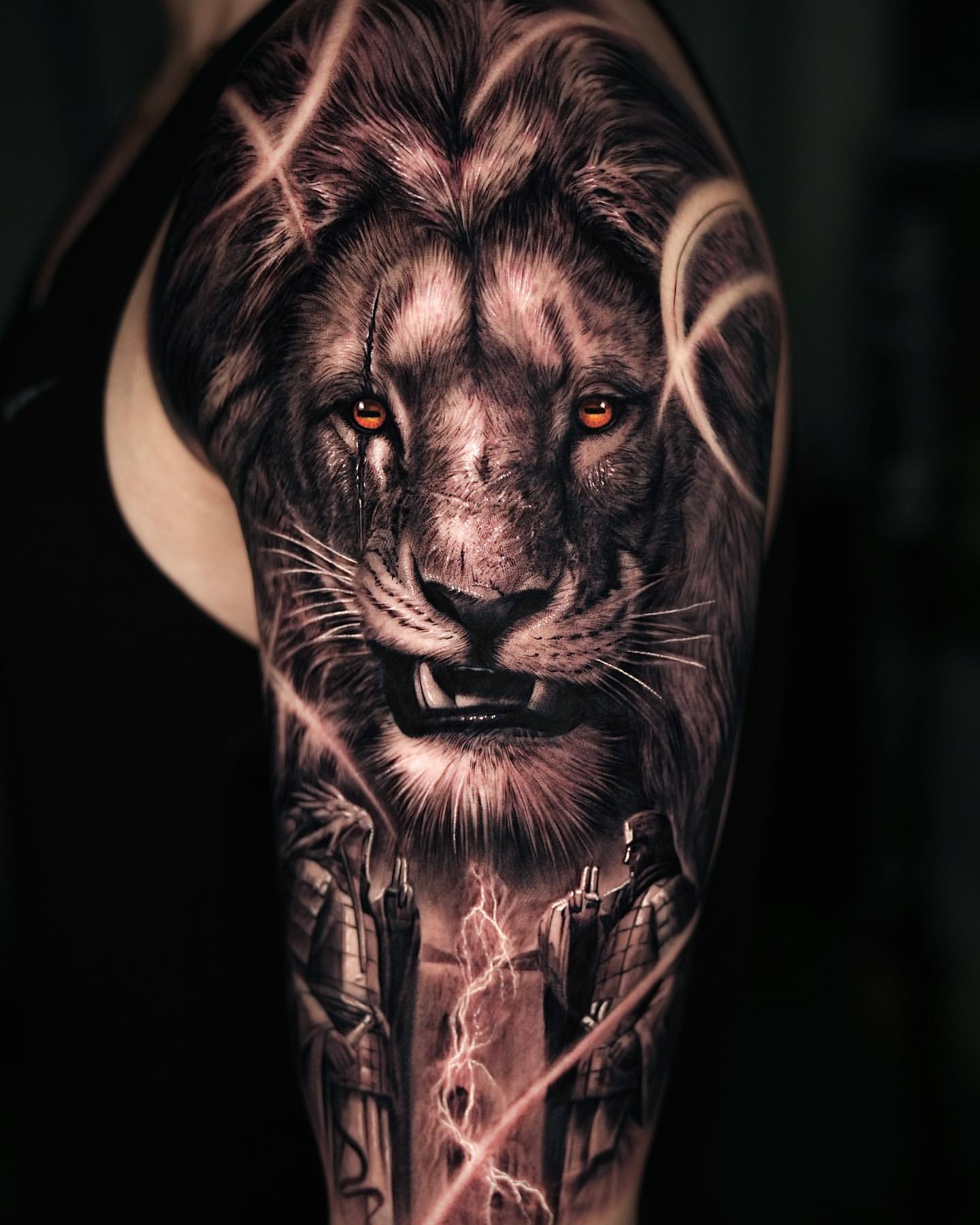 lion back tattoos for men 0024