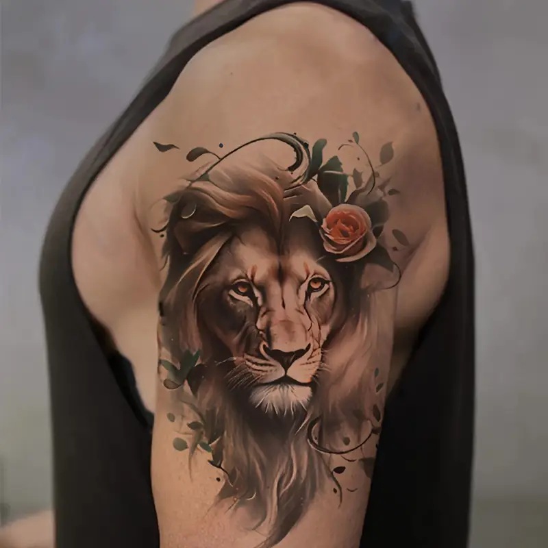 lion back tattoos for men 0042