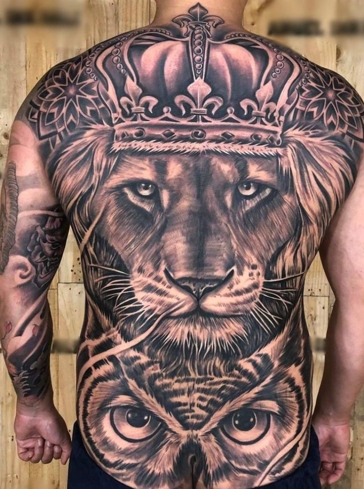 lion back tattoos for men 0044