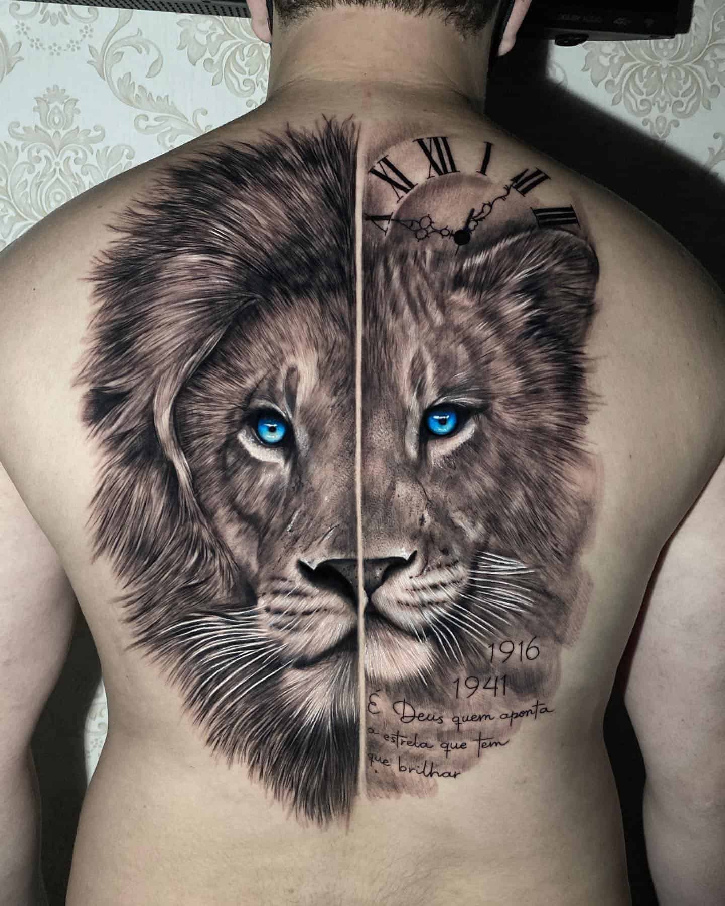 lion back tattoos for men 0045