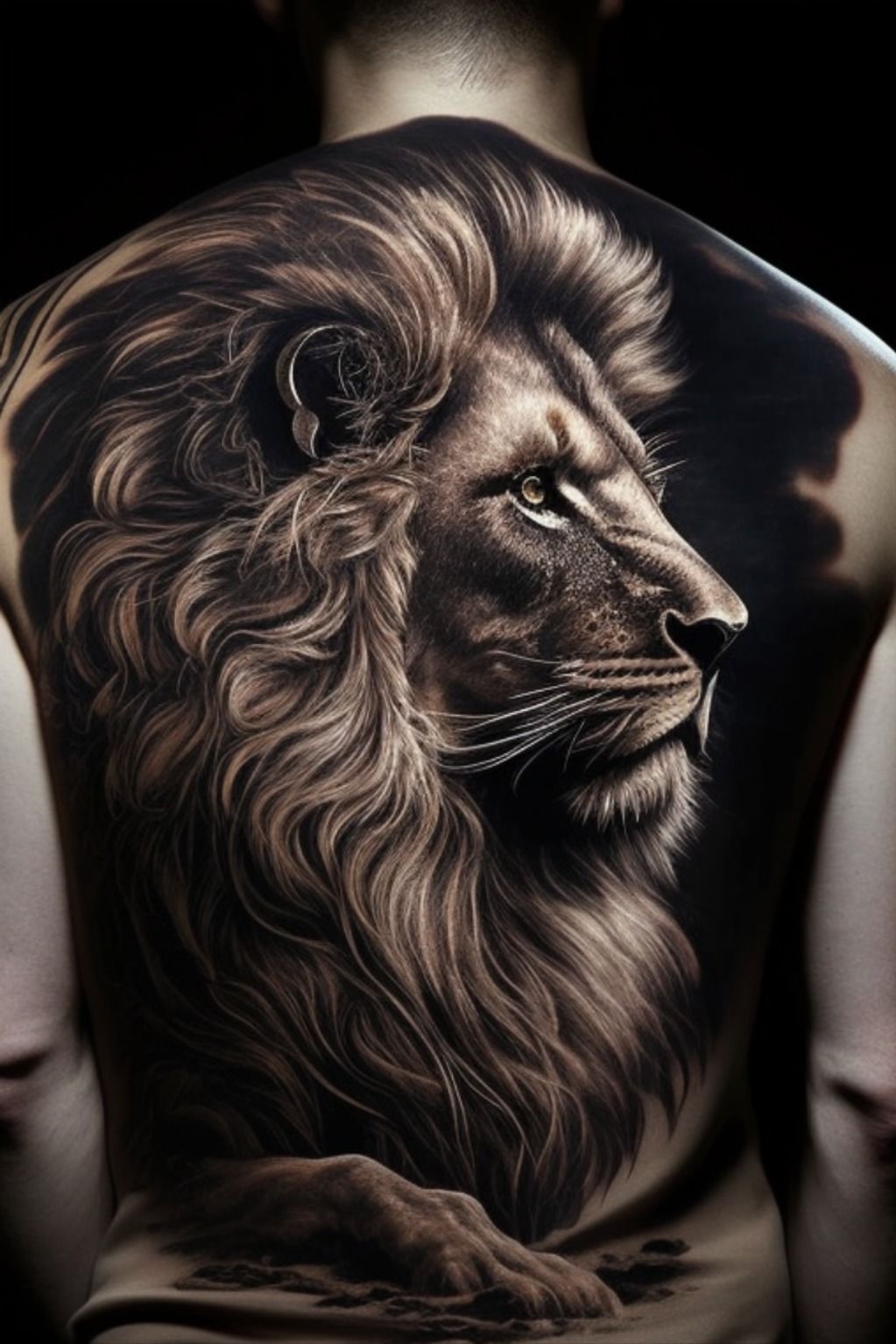 lion back tattoos for men 0062