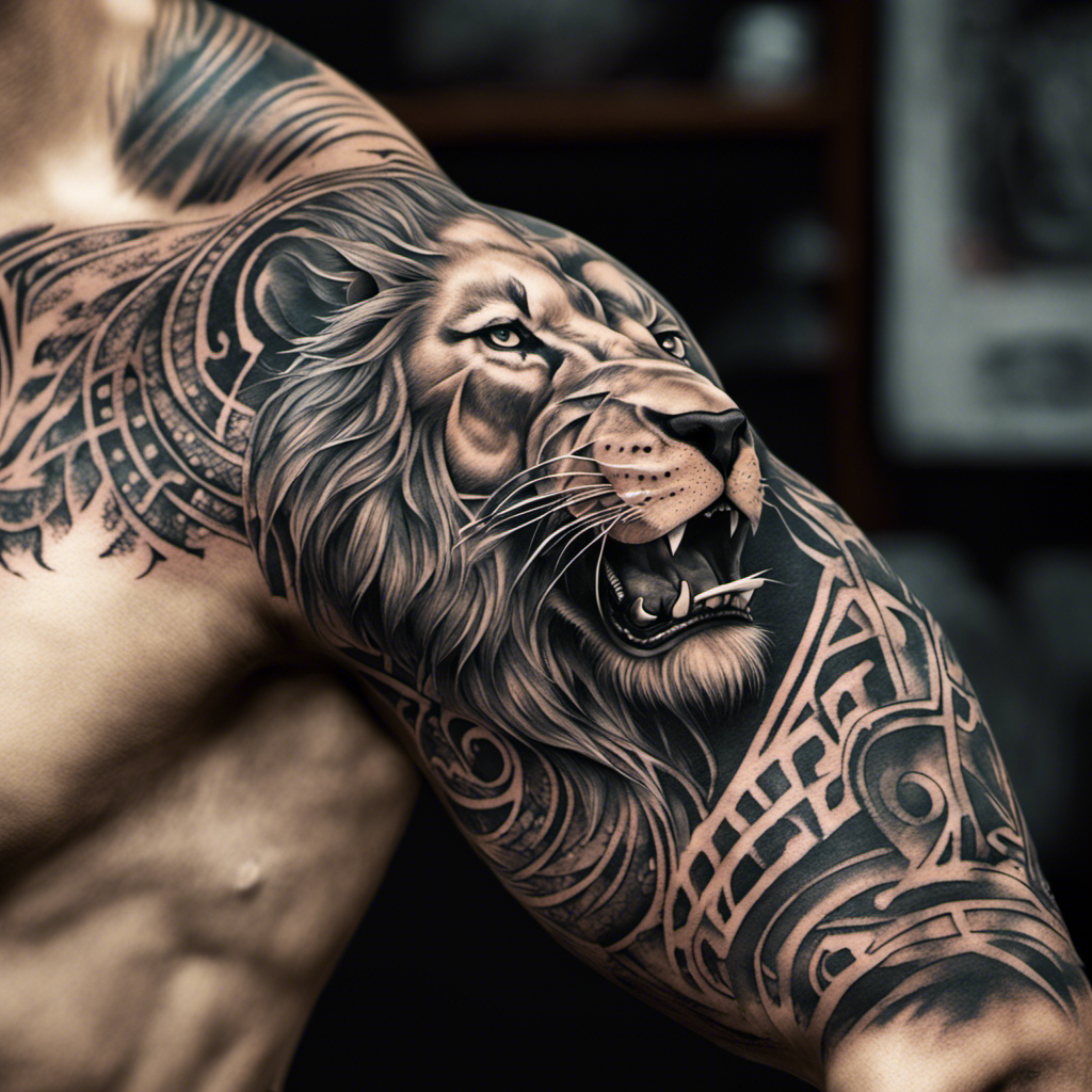 lion chest tattoos for men symbols