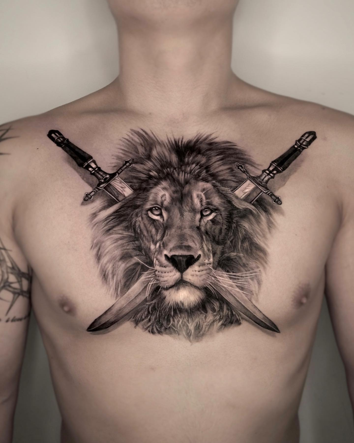 lion chest tattoos for men trends