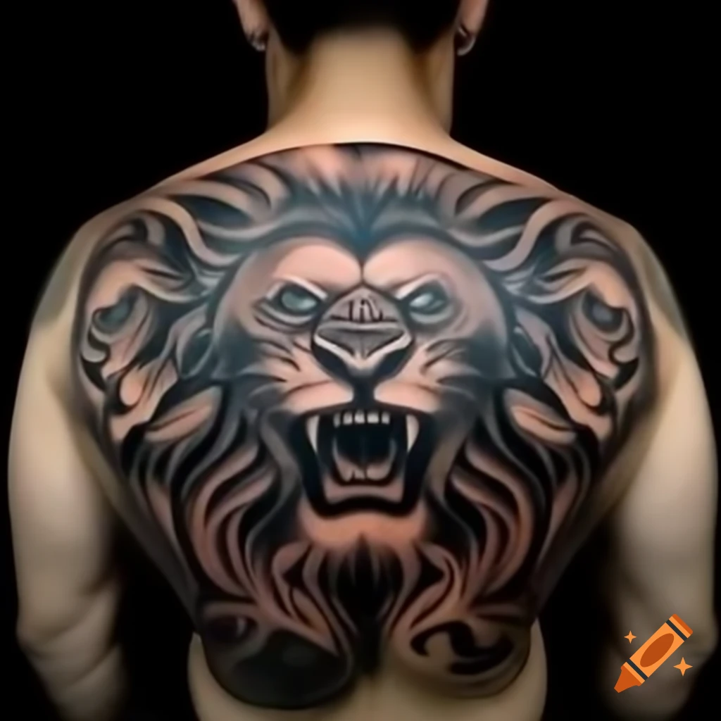 lion chest tattoos for men 0028