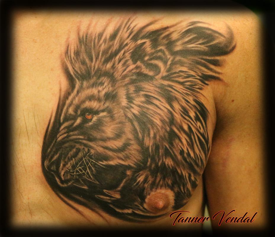 lion chest tattoos for men 0029