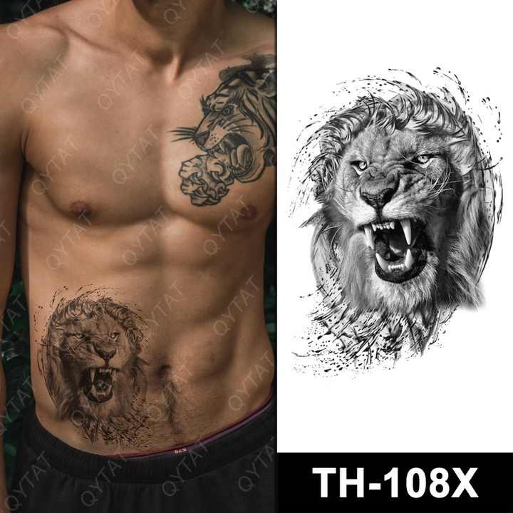 lion chest tattoos for men 0031