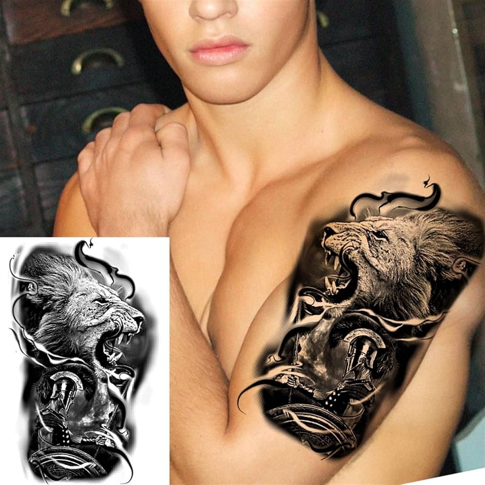 lion chest tattoos for men 0035