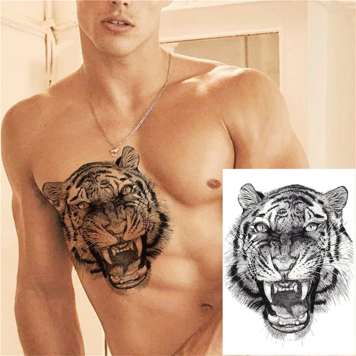 lion chest tattoos for men 0037