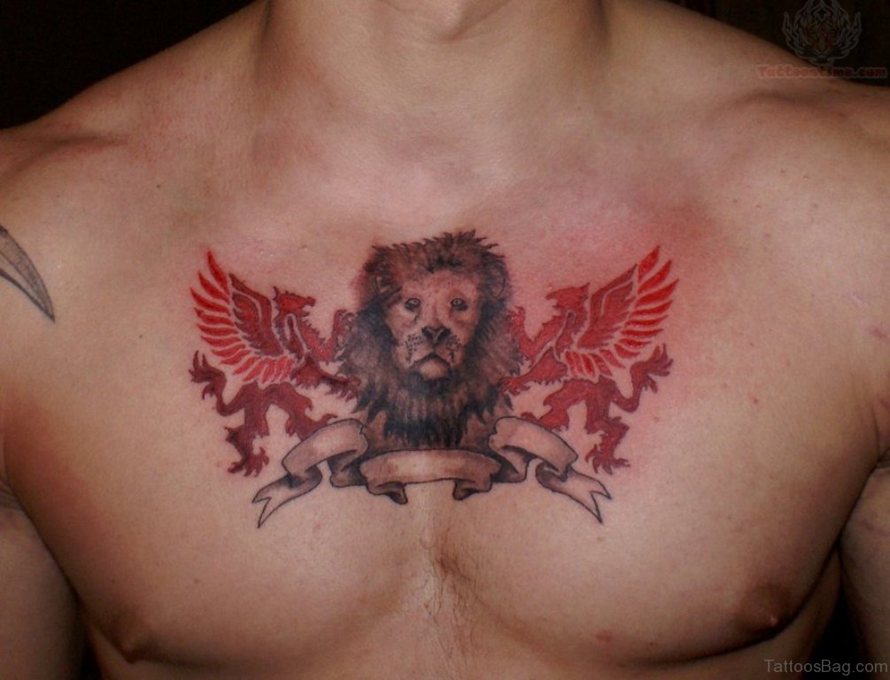 lion chest tattoos for men 0042