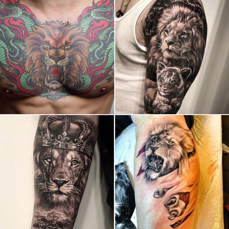 lion chest tattoos for men 0054