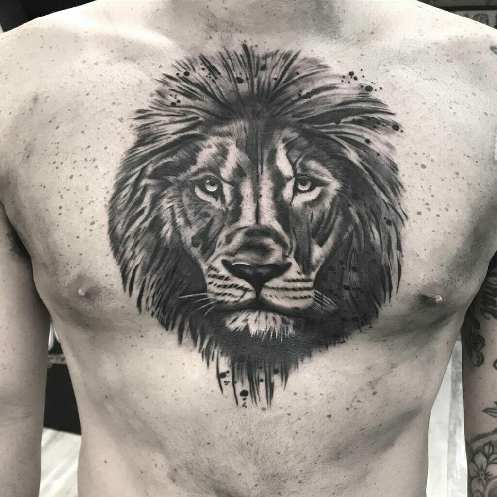 lion chest tattoos for men 0055