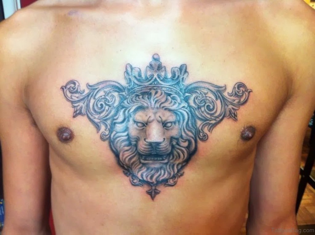 lion chest tattoos for men 0057