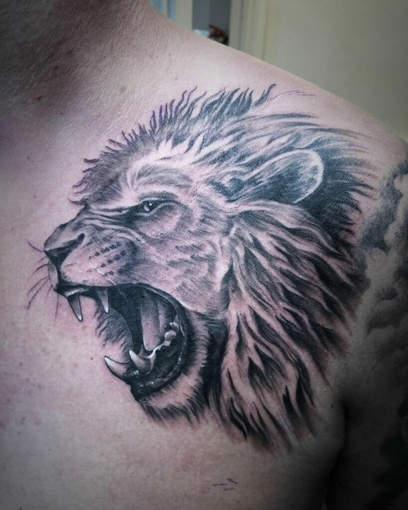 lion chest tattoos for men 0061