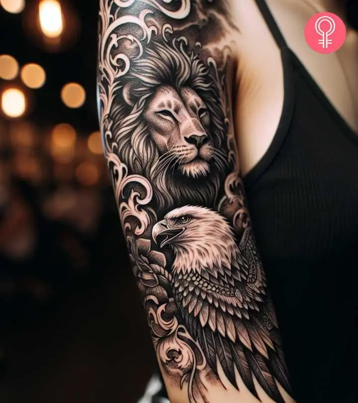 lion chest tattoos for men 0064