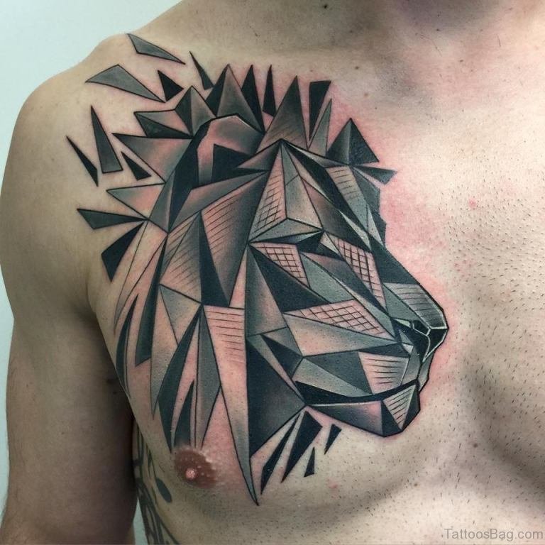 lion chest tattoos for men 0068