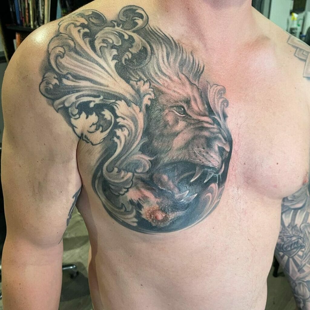 lion chest tattoos for men 0072