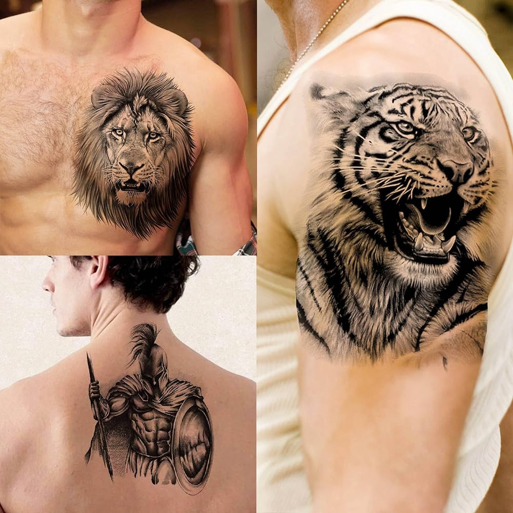 lion chest tattoos for men 0078