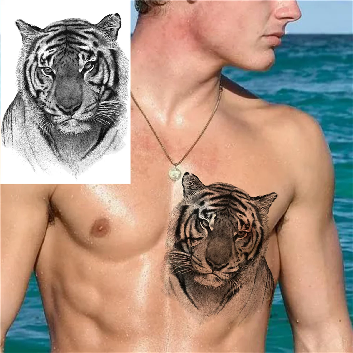 lion chest tattoos for men 0080