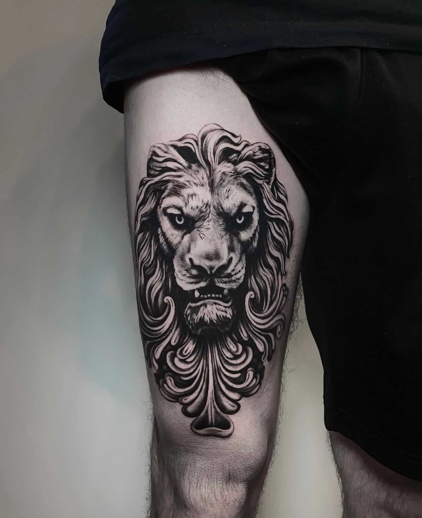 lion chest tattoos for men 0086