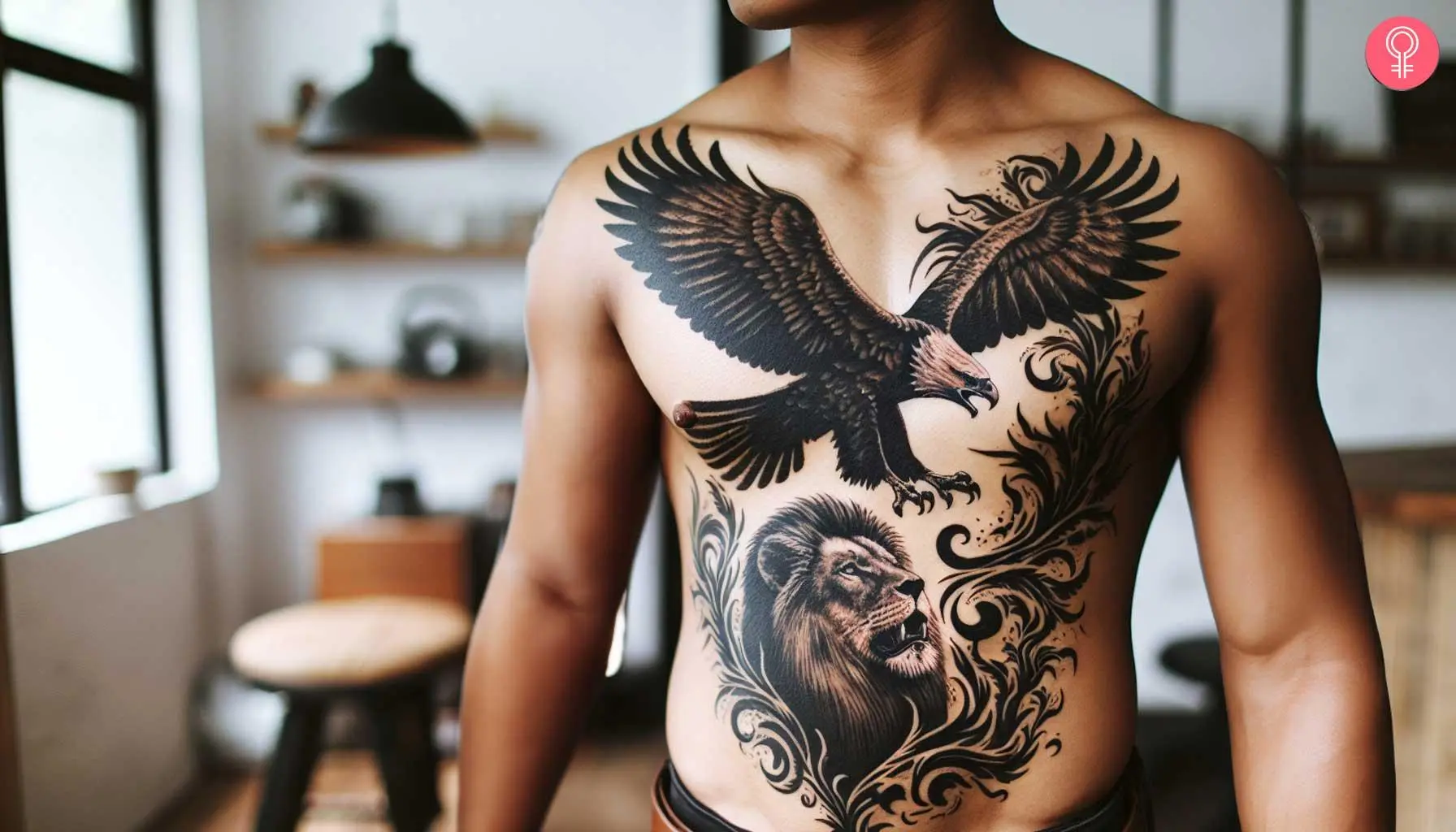 lion chest tattoos for men 0096