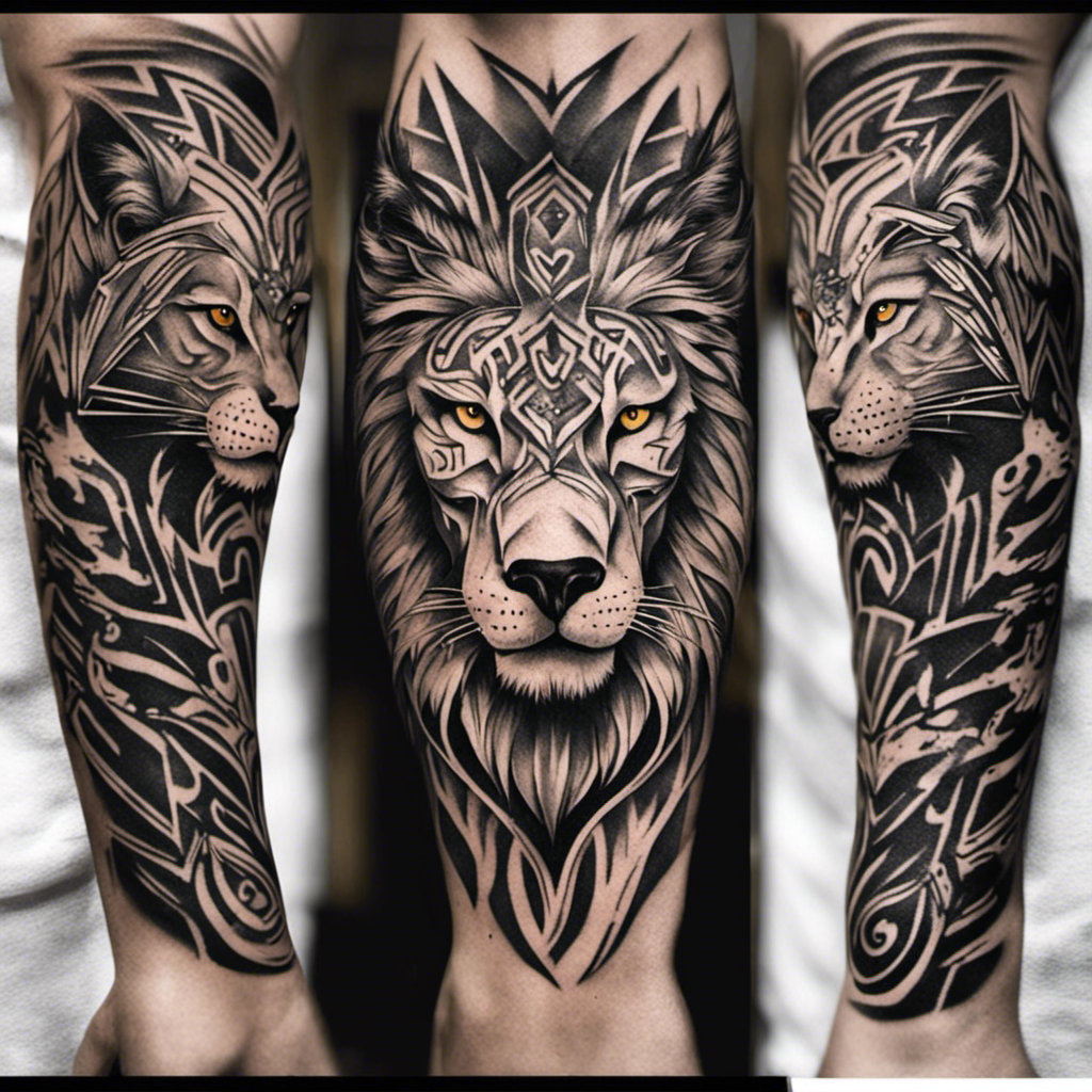 lion forearm tattoos for men 0011