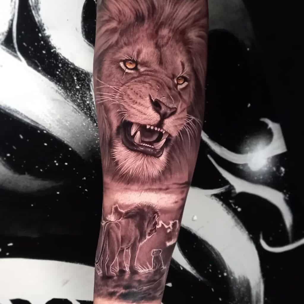 lion forearm tattoos for men 0019