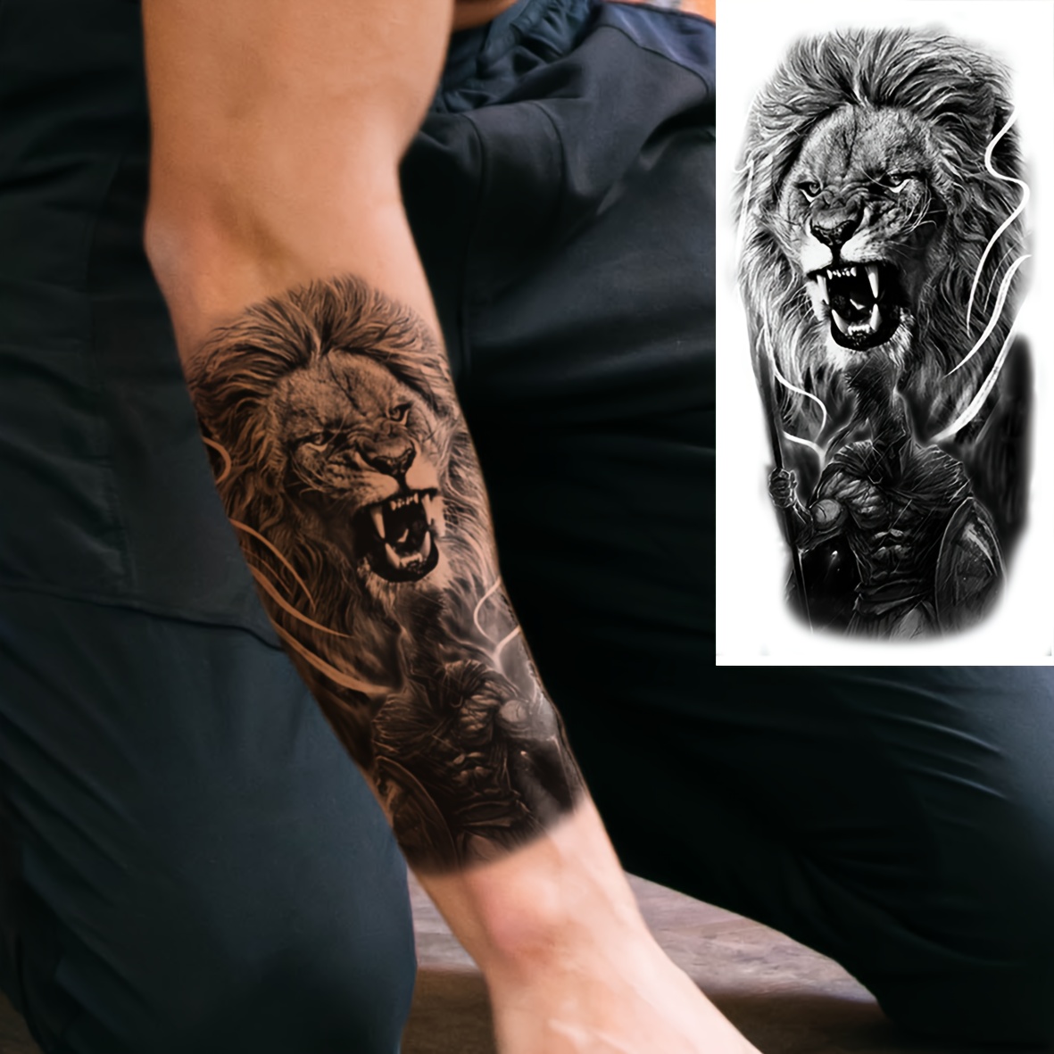 lion forearm tattoos for men 0027