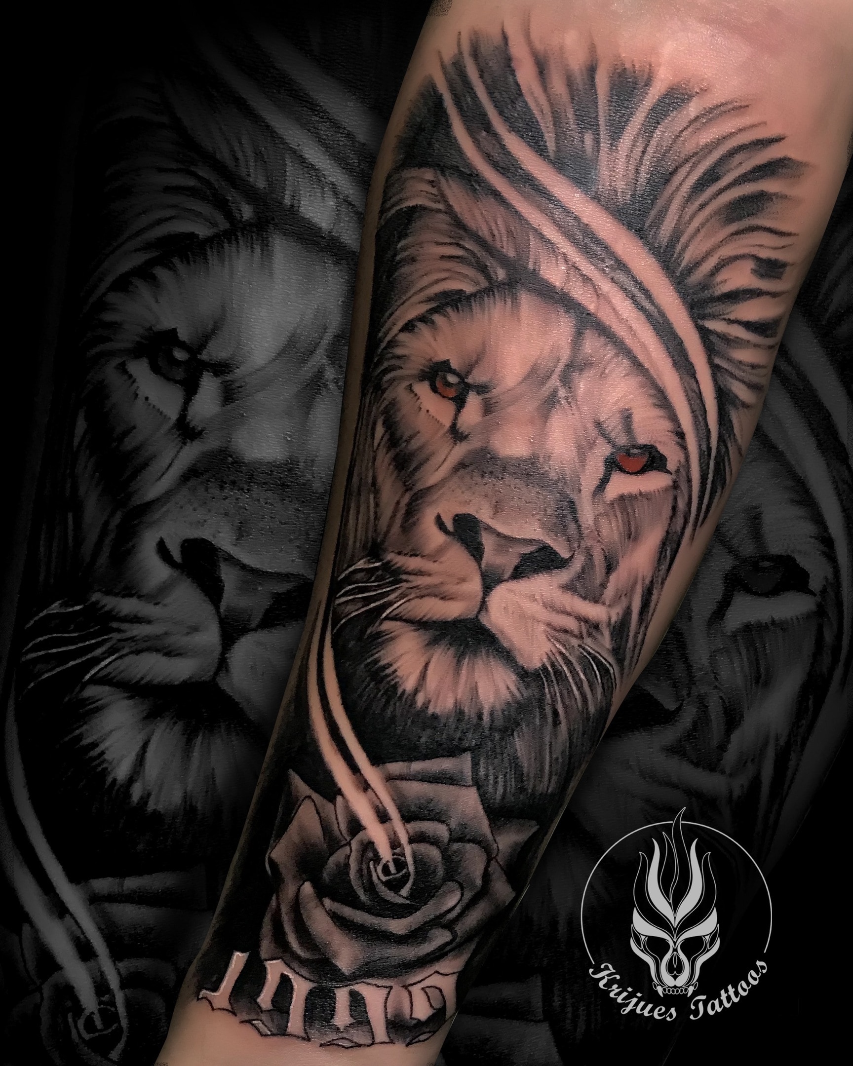 lion forearm tattoos for men 0036