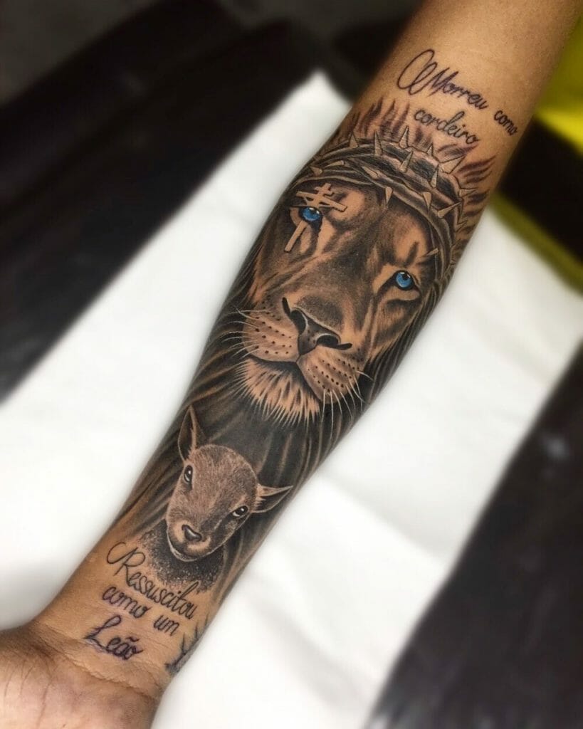 lion forearm tattoos for men 0042