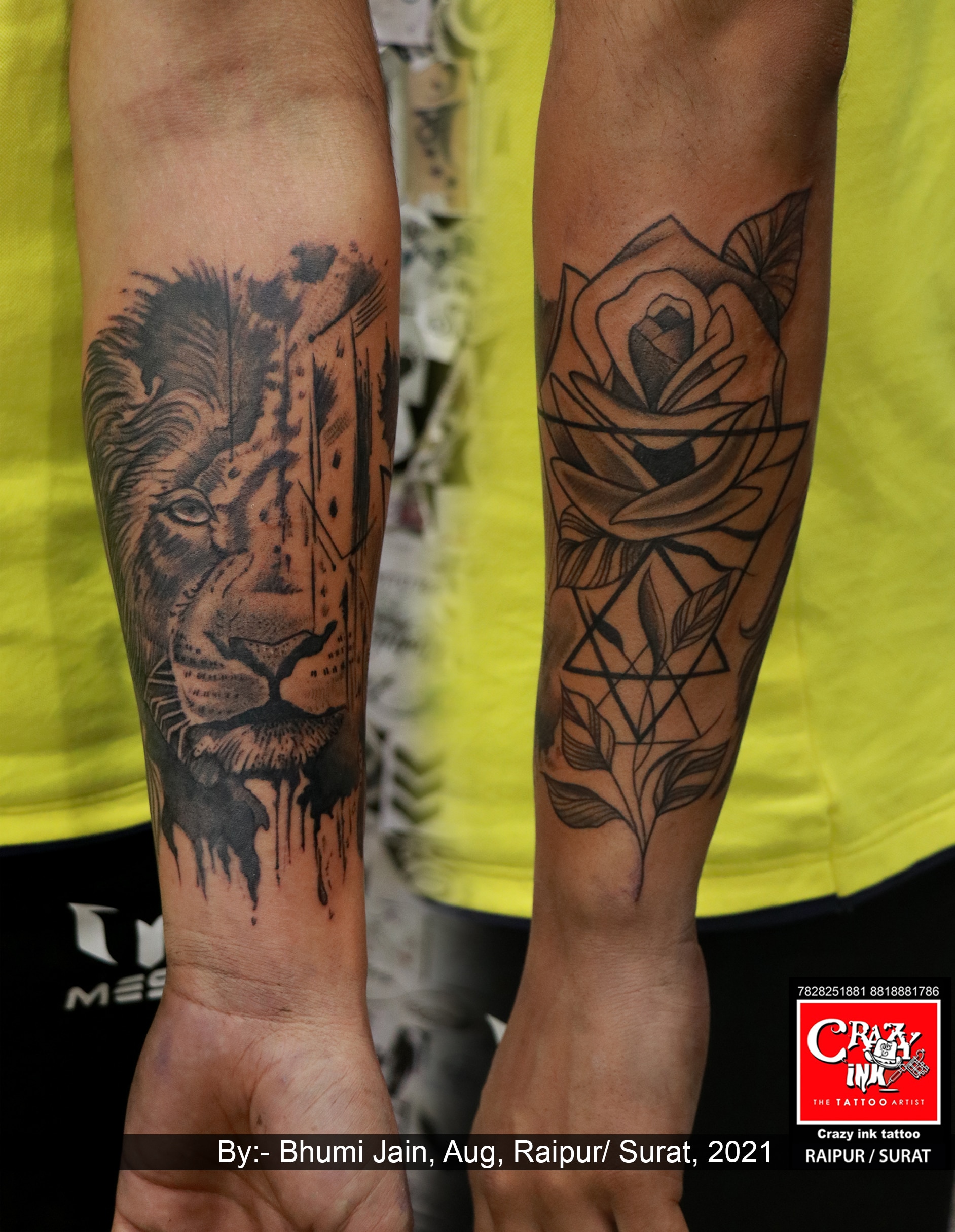 lion forearm tattoos for men 0049