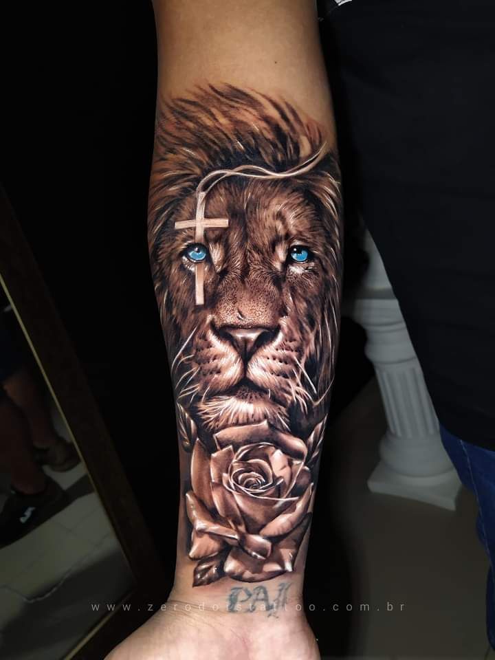 lion forearm tattoos for men 0069