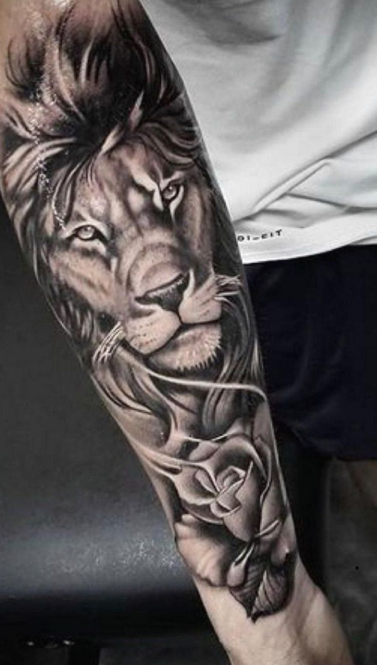 lion forearm tattoos for men 0077