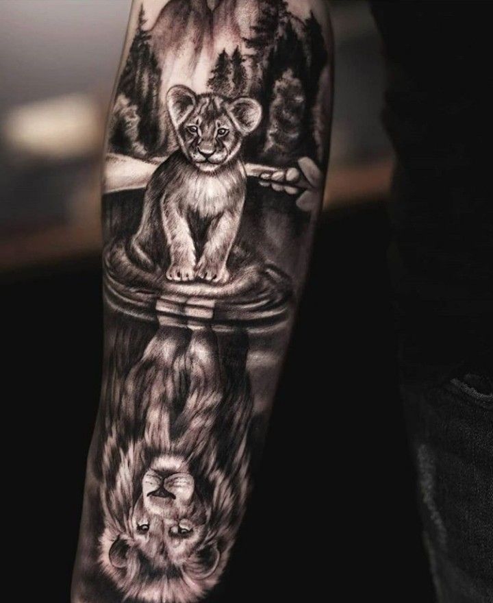 lion forearm tattoos for men 0085