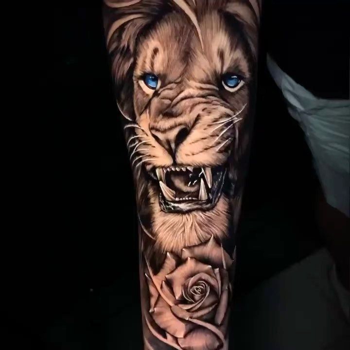 lion forearm tattoos for men 0088