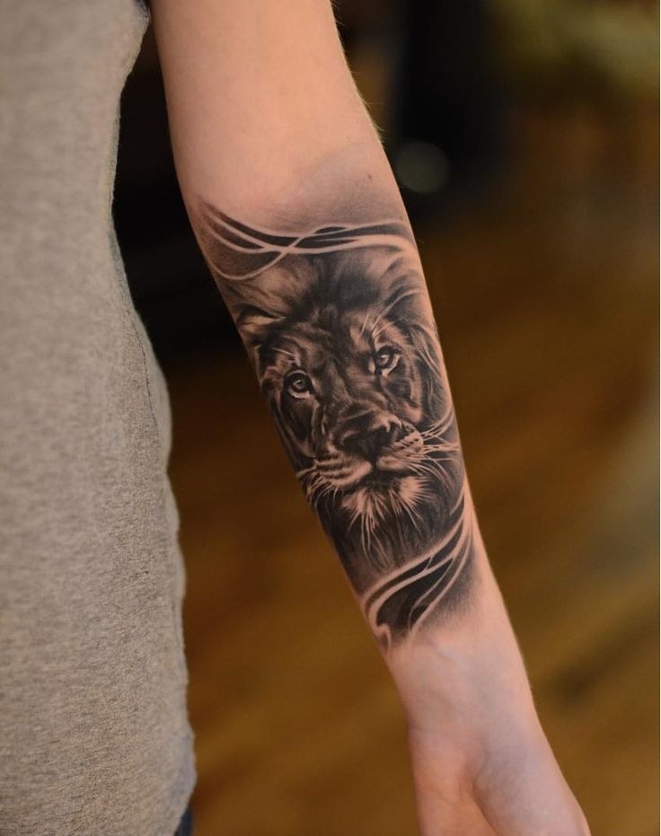 lion forearm tattoos for men 0089