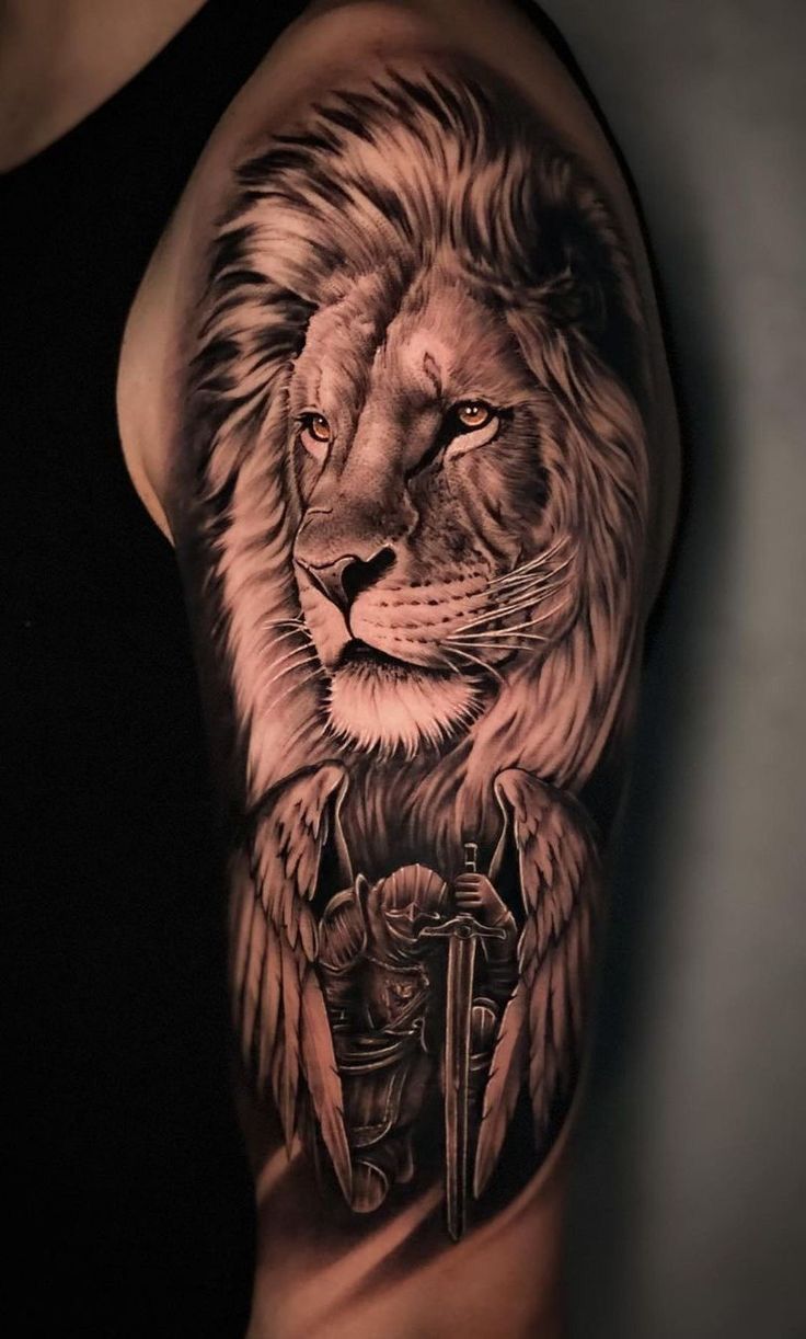 lion forearm tattoos for men 0093