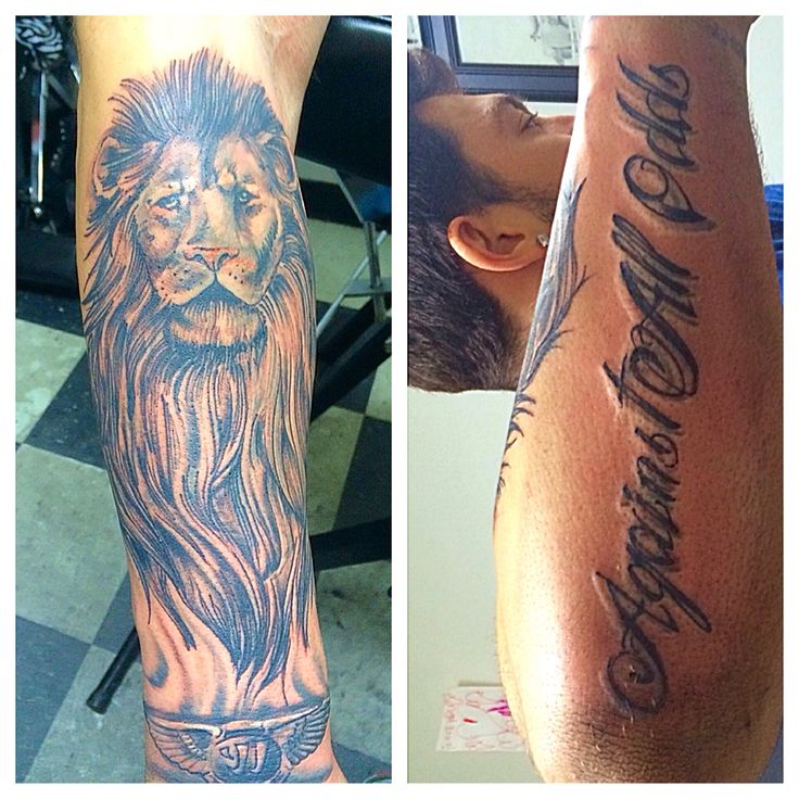 lion forearm tattoos for men 0096