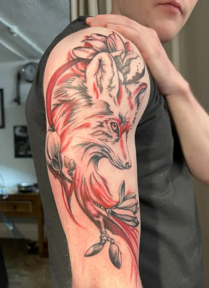 majestic fox tattoos for men themes